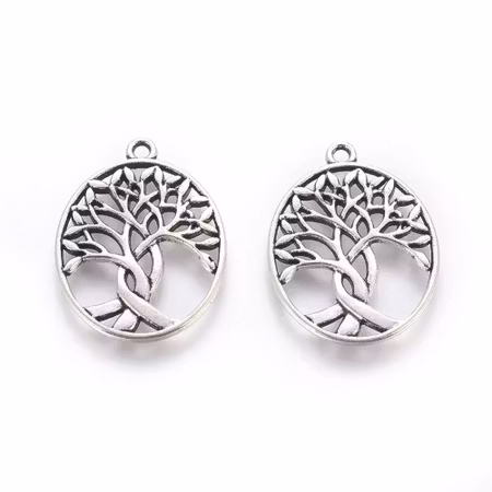 Charms - Berlock - Livets träd - antik silver