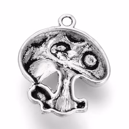 Charms - Berlock - Svamp - antik silver