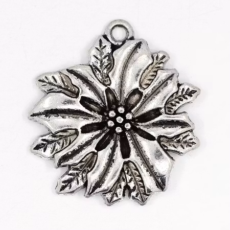 Charms - Berlock - Blomma - antik silver