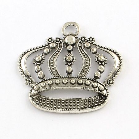 Charms - Berlock - Stor krona - antik silver
