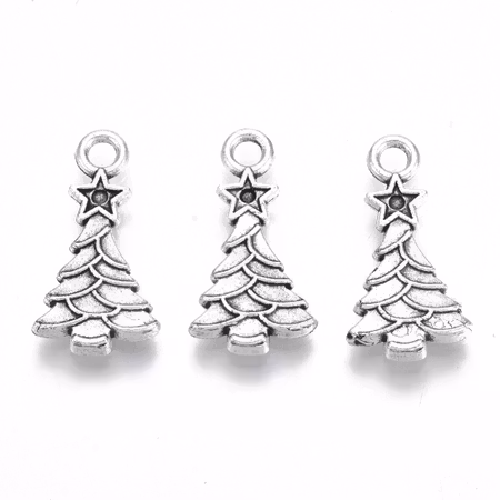 Charms - Berlock - Julgran - antik silver