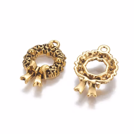 Charms - Berlock - Krans - antik guld