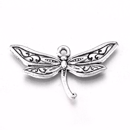 Charms - Berlock - Trollslända - antik silver
