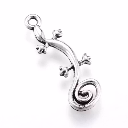 Charms - Berlock - Gecko - antik silver