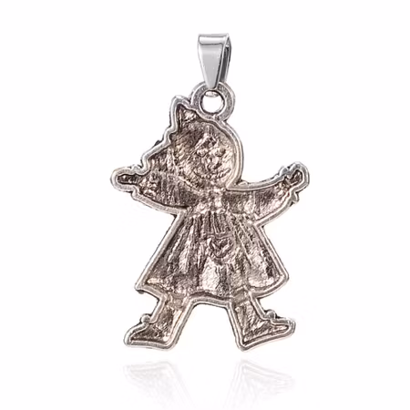 Charms - Berlock - Flicka  - antik silver