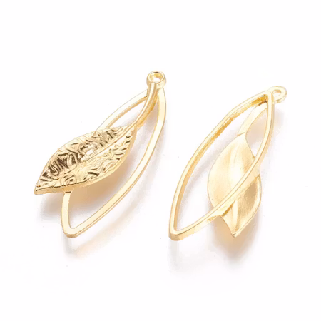 Charms - Berlock - Blad  - guld