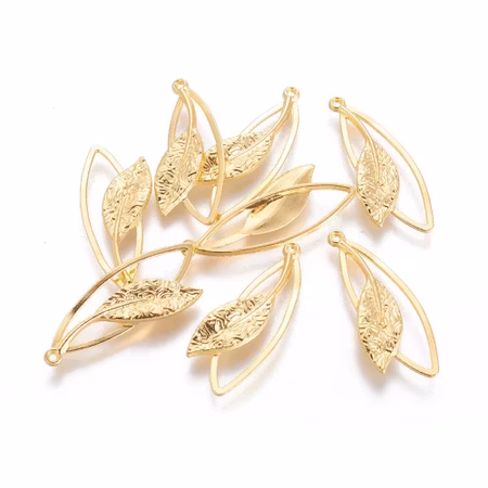 Charms - Berlock - Blad  - guld