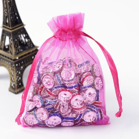 Organza / smycke påse cerise ca 12x9, 5-pack