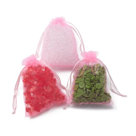 Organza / smycke påse rosa ca12x9, 5-pack