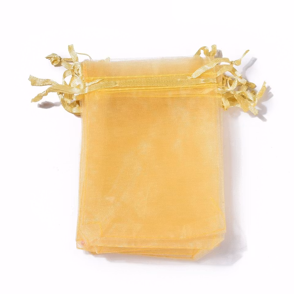 Organza / smycke påse guld ca12x9, 5-pack