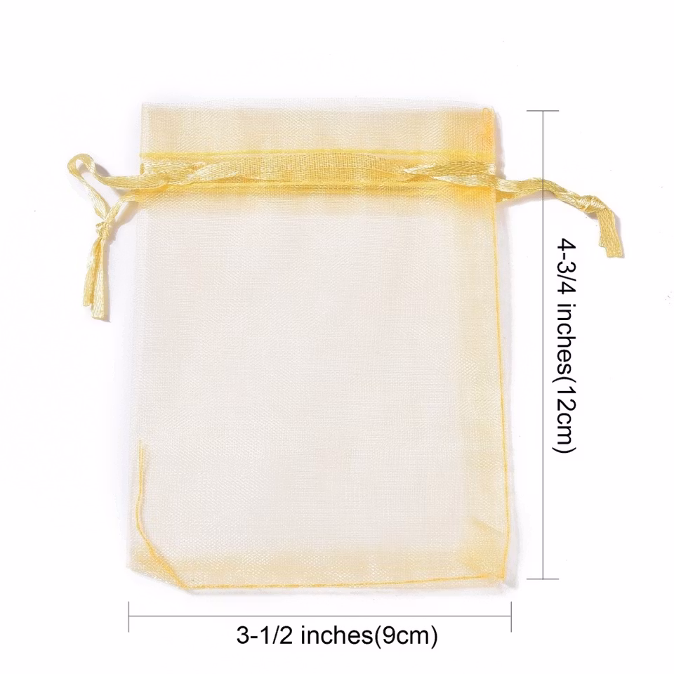 Organza / smycke påse guld ca12x9, 5-pack