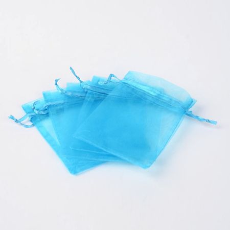 Organza / smycke påse himmelsblå ca12x9, 5-pack