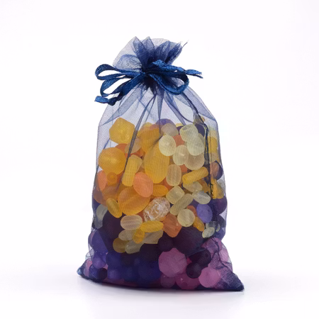 Organza / smycke påse midnattsblå ca12x9, 5-pack