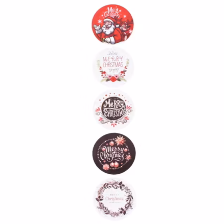 Julstickers 5st, 38mm