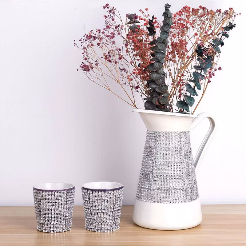 Akrylnät med strass, rhinestone grön 12x30cm