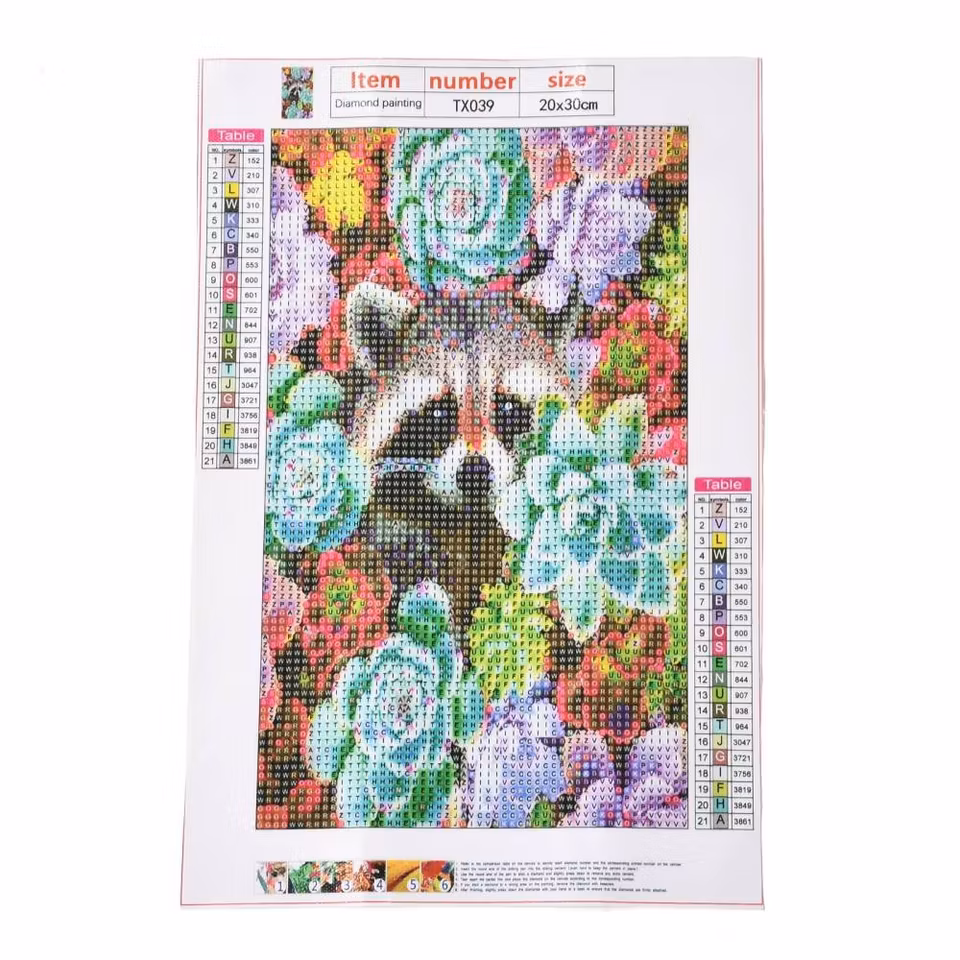 Tvättbjörn - Diamond Painting  5D - 30x20