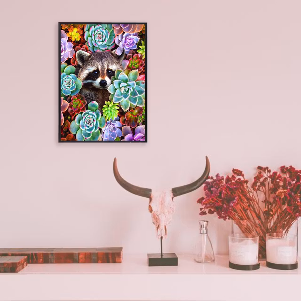 Tvättbjörn - Diamond Painting  5D - 30x20