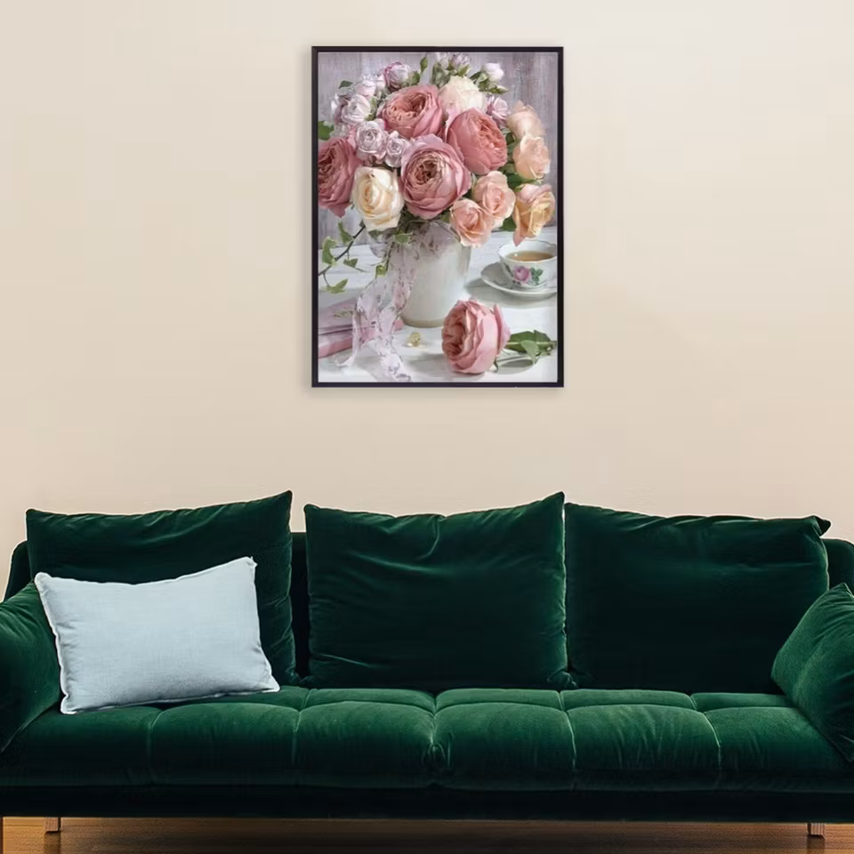 Blommor - Diamond Painting  5D - 40x30