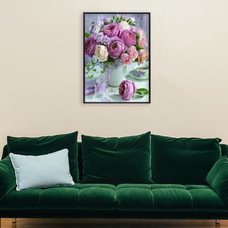 Blommor - Diamond Painting  5D - 40x30