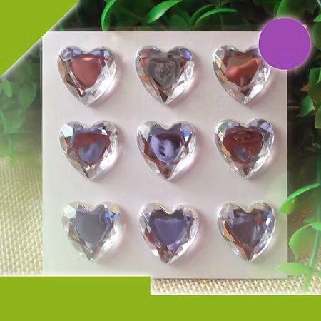 Rhinestone Stickers hjärtan klar