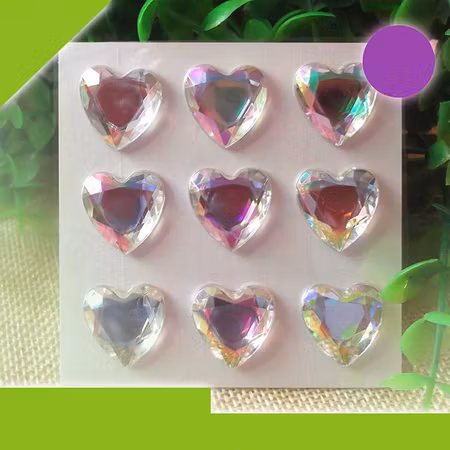 Rhinestone Stickers hjärtan klar melerad