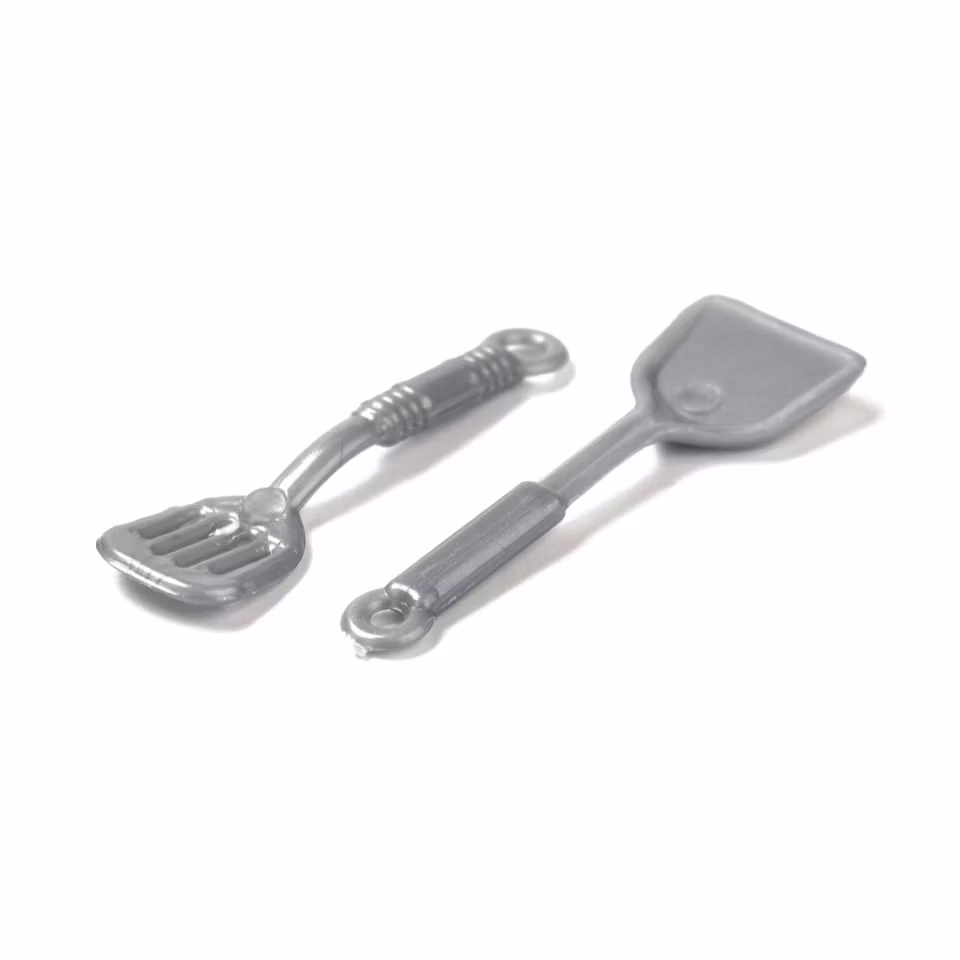 **Miniatyr** Köksredskap - 10-p - silvergrå