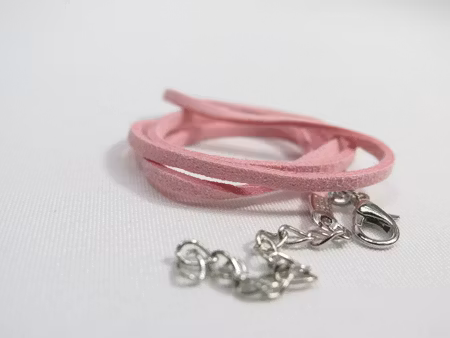 Mocca halsband med hummer lås, rosa