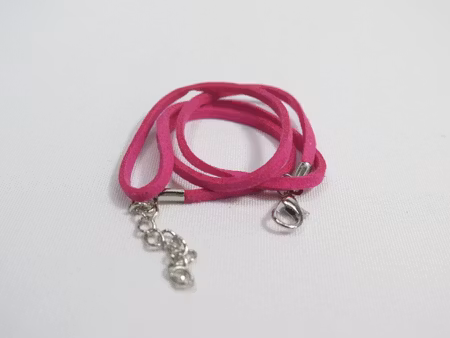 Mocca halsband med hummer lås, cerise