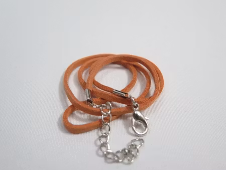 Mocca halsband med hummer lås, lax rosa
