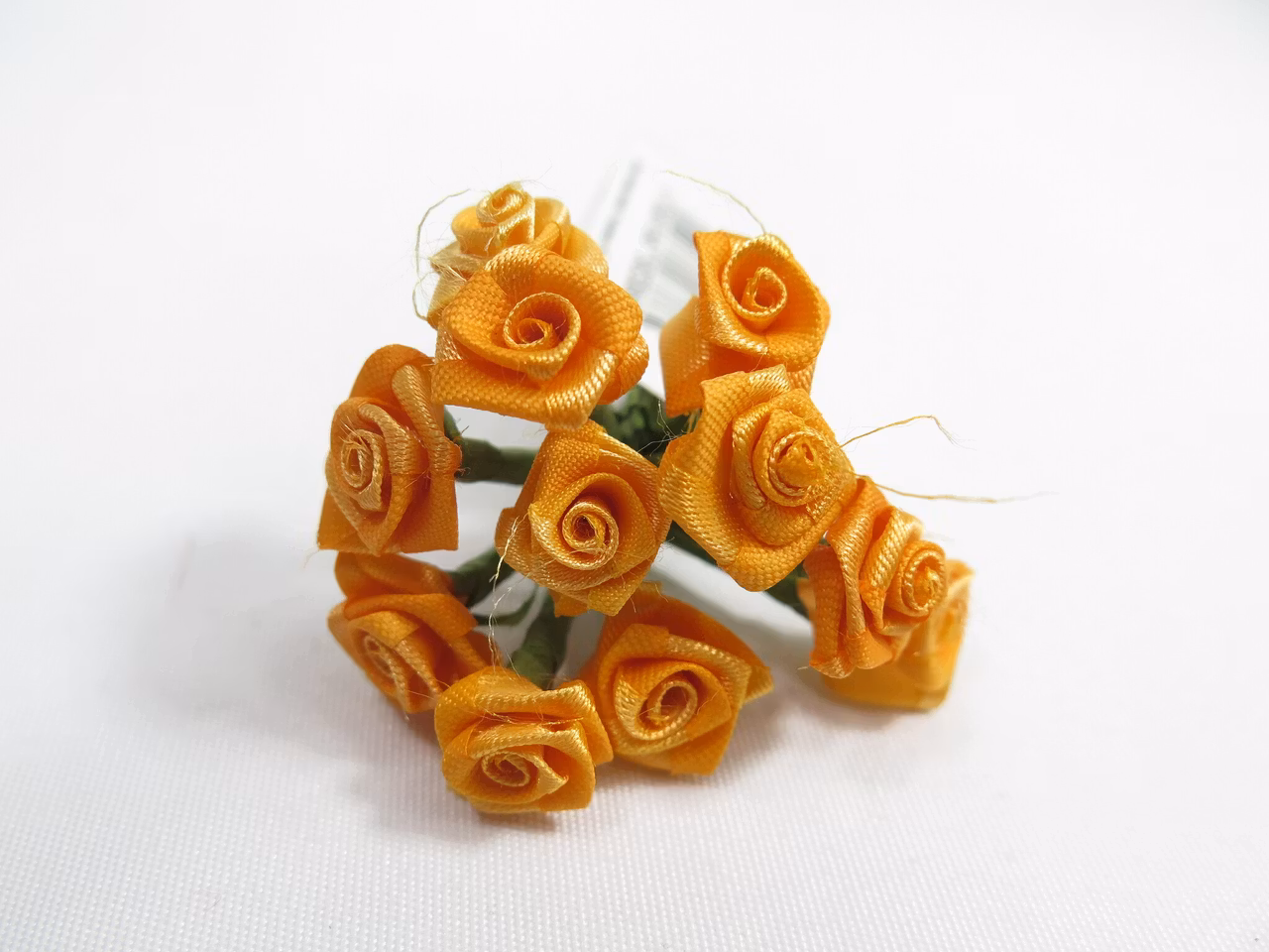 Satin rosor i bunt 12st orange