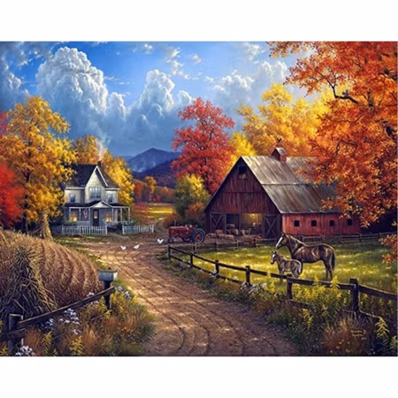Lantgård - Diamond Painting   - 30x25