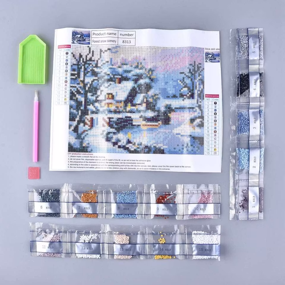 Vintermotiv - Diamond Painting   - 30x25