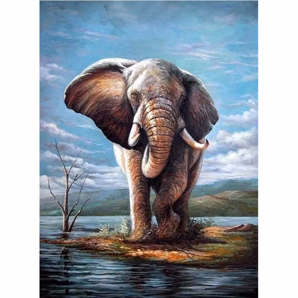 Elefant - Diamond Painting  5D - 30x20