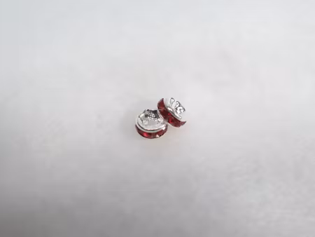 Strass rondeller klass AAA - 5mm silver/röd