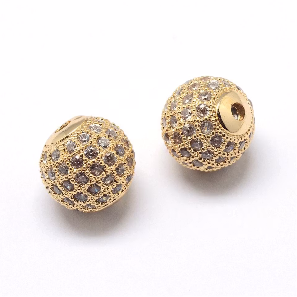 Kubisk Zirkoniumoxidpärla - gyllene - 6mm
