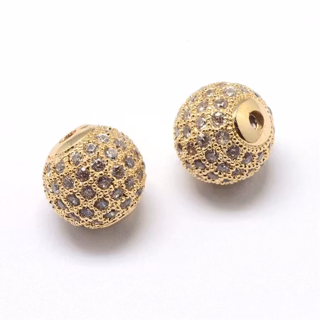 Kubisk Zirkoniumoxidpärla - gyllene - 6mm