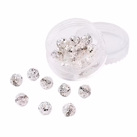 Strass pärlor - klass A - silverpläterad/klar - 8mm - 1st