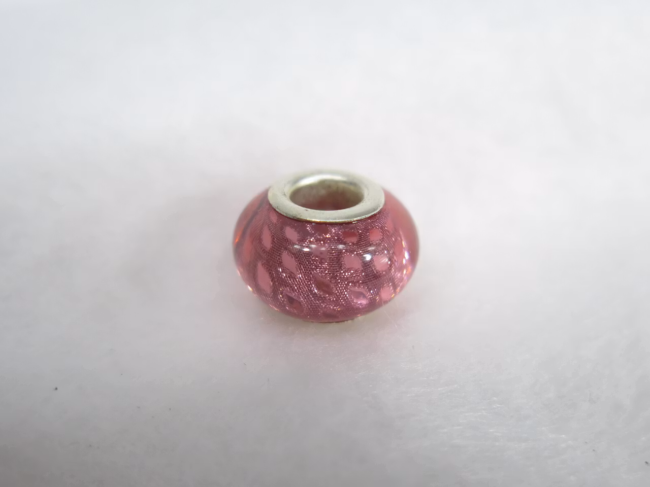 Pärla med stort hål - rosa