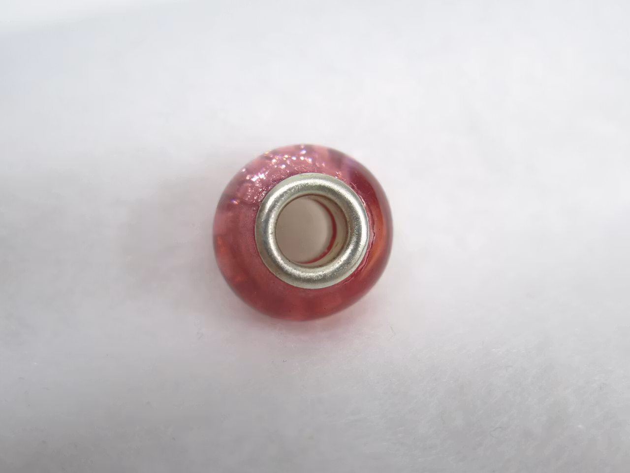 Pärla med stort hål - rosa