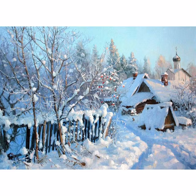 Vinter landskap - Diamond Painting   - 40x30