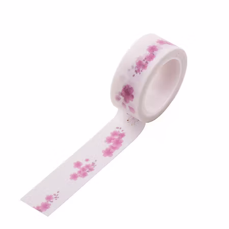 Washitejp 5m, rosa/lila blomma
