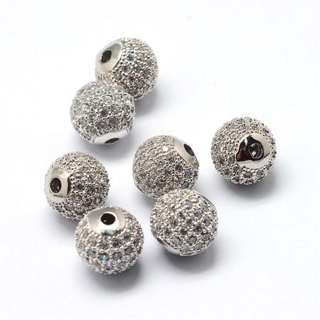 Kubisk Zirkoniumoxidpärla - silver/klar - 6mm
