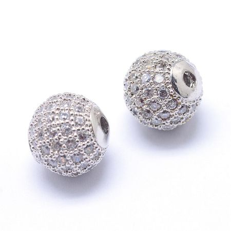 Kubisk Zirkoniumoxidpärla - silver/klar - 6mm