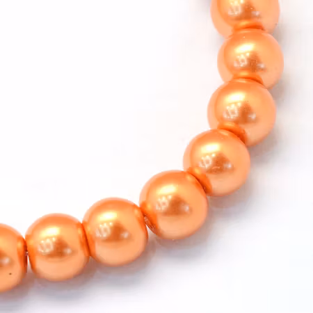 Vaxade glaspärlor - 6-7 mm - mörk orange - 25-p