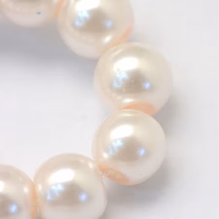 Vaxade glaspärlor - 6-7 mm - antik vit - 25-p