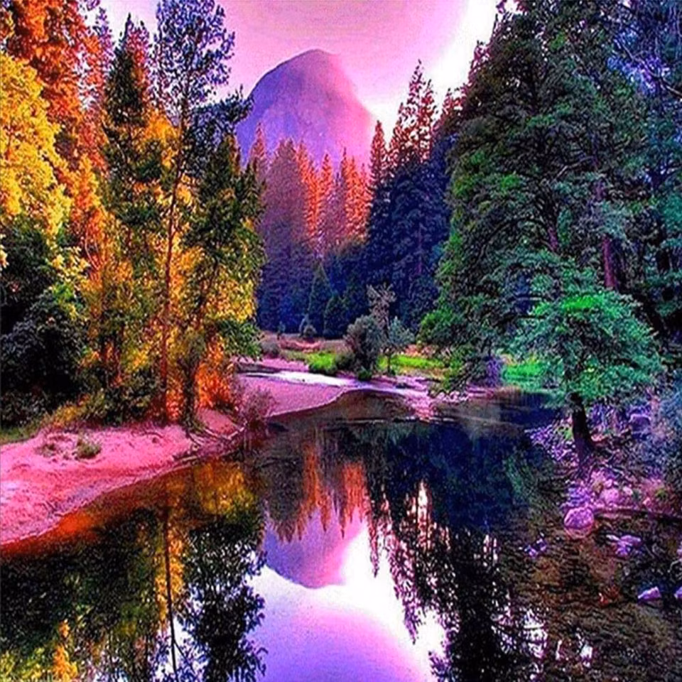 Skog- Diamond Painting  5D - 40x30