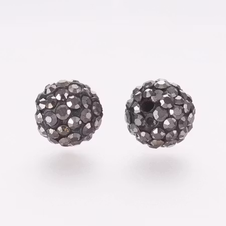 Strass pärlor - klass A - polymerlera/hematit - 8mm - 1st