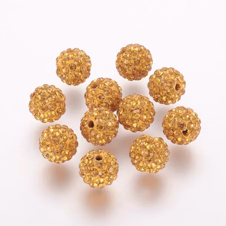 Strass pärlor - klass A - polymerlera/ljus topas - 10mm - 1st