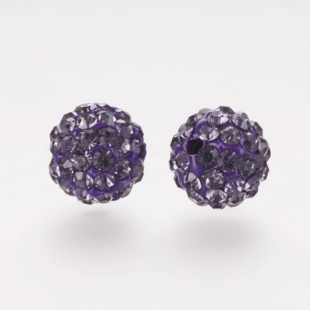 Strass pärlor - klass A - polymerlera/lila - 10mm - 1st