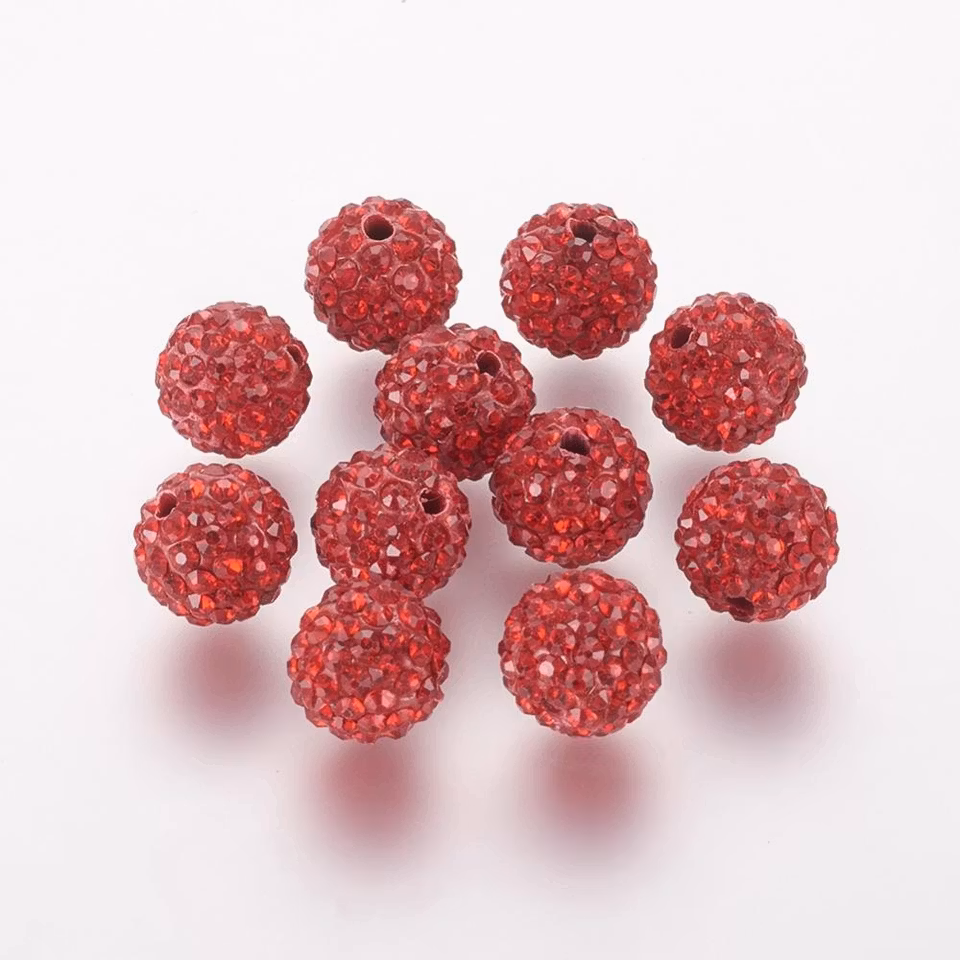 Strass pärlor - klass A - polymerlera/ljus siam - 10mm - 1st